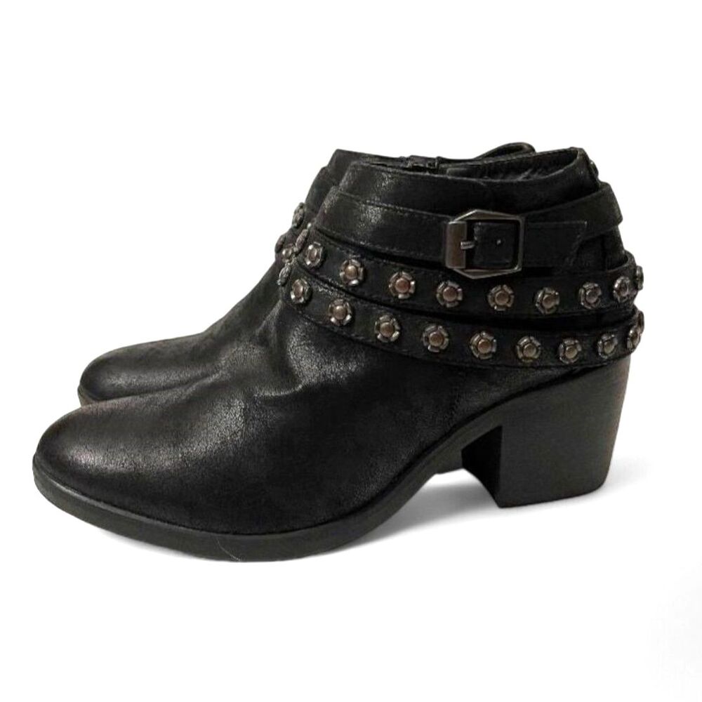 Carlos Santana Black Studded Ankle Boots